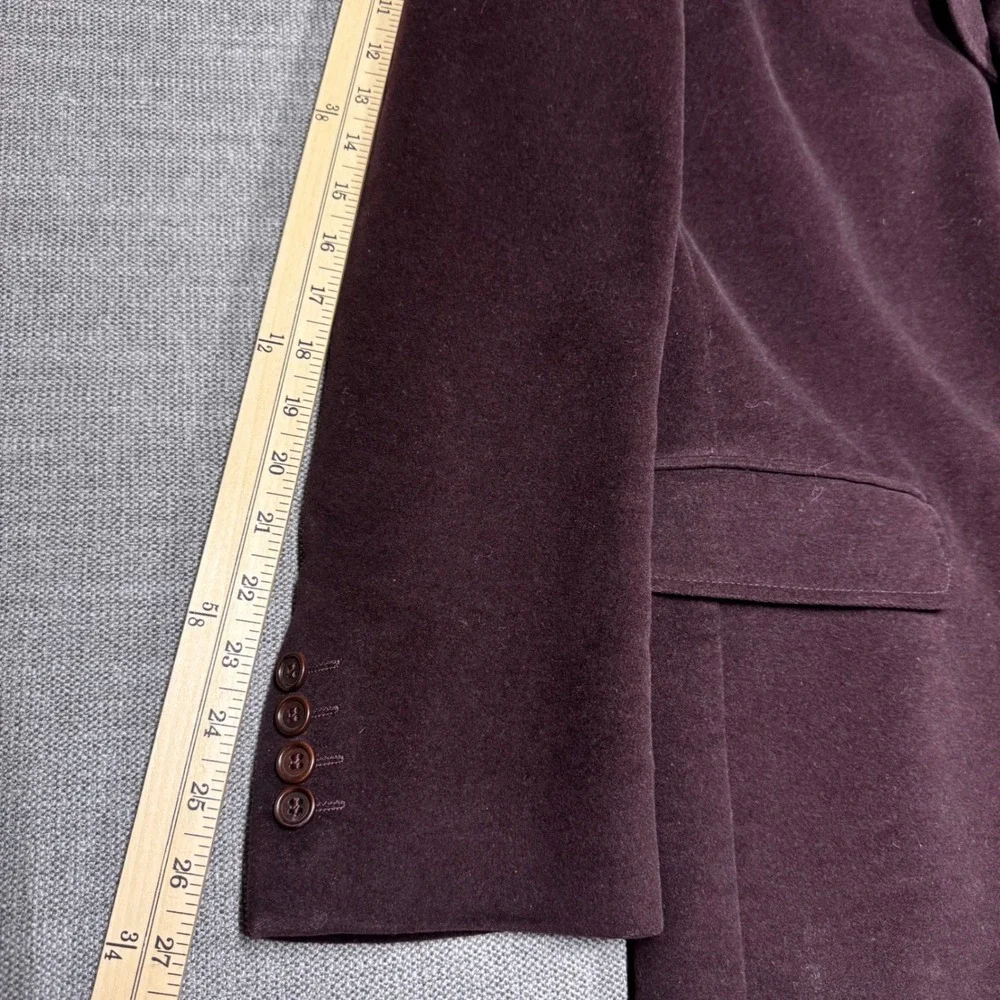 Magee Mens Burgundy Soft Brushed Cotton 3 Button Blazer Jacket 44R Plum Velvet